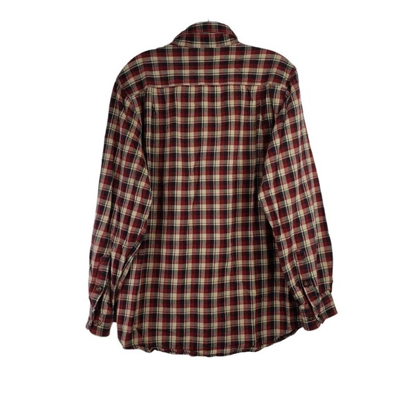 Carhartt Size Medium Plaid Relaxed Fit Long Sleeve Button Shirt Cotton Red - Picture 3 of 12